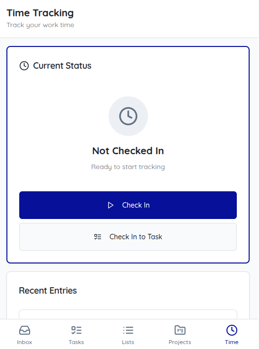 Time Tracking feature